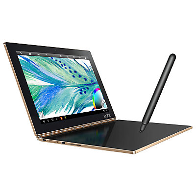 Lenovo Yoga Book Convertible Laptop, Intel® Atom™, 4GB RAM, 64GB SSD, Android 6.0 OS, 10 Full HD Touchscreen Champagne Gold